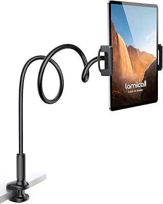 Support de tablette à col de cygne lamical pour lit pince