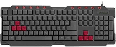 Virus speedlink sl-670000-bk-uk clavier de jeu pleine taille, 10 touches de raccourci à