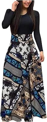 Robe longue à fleurs, mode décontractée pour dames, robe à manches longues, robe