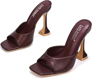 Leith talons hauts sexy pour femmes, chaussures à talons carrés à bout ouvert
