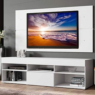 Meuble tv madisa avec panneau, pour tv jusqu'à 65 pouces, bois, 180 x