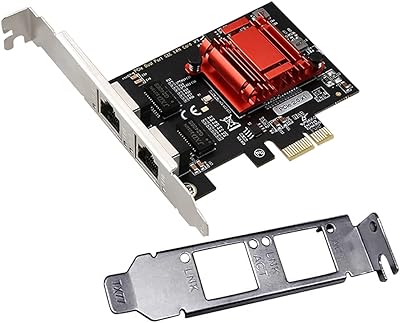 Carte réseau gigabit ethernet double port pci express 1 000 mo avec prise