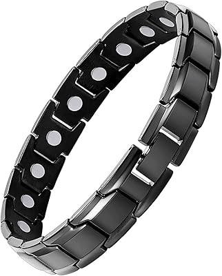 Bracelet magnétique en acier titane veraco pour hommes avec outil de mesure, métal