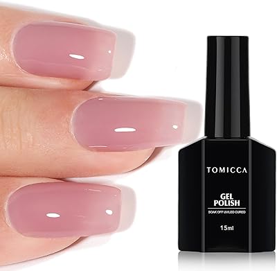 Vernis à ongles gel uv tomika, art design, rose clair crémeux transparent