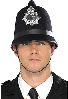 Chapeau de police en feutre smiffy avec badge noir taille