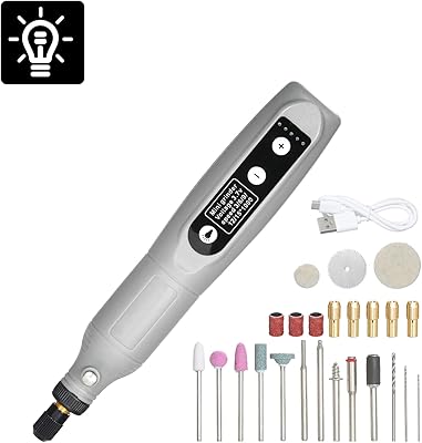 Faono mini ensemble d'outils de meulage électrique réglable à 5 vitesses avec chargement