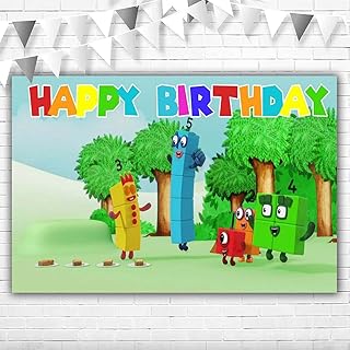Plaque numéro d'anniversaire colorée 1,5 x 3 pieds fond coloré chiffres joyeux anniversaire
