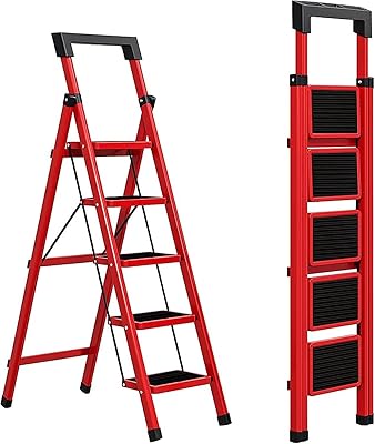 Large escabeau antidérapant pour la maison, échelle pliante portable, échelle multifonctionnelle robuste