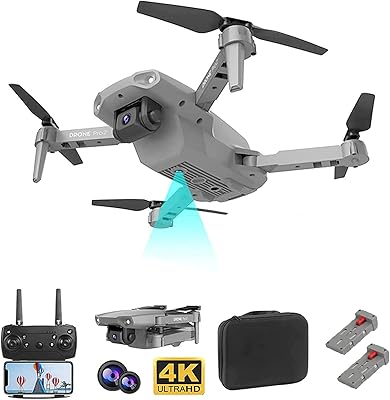 Drone e99 pro rc double caméra pour adultes, drone pliable 4k hd fpv
