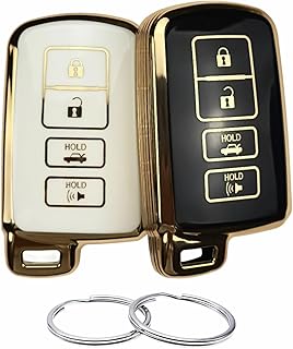Reprotection de coque de clé en tpu compatible avec toyota avalon camry corolla high lander rav4 2012-2019 (noir/blanc). Diaytar Sénégal : Simplicité, rapidité, économie