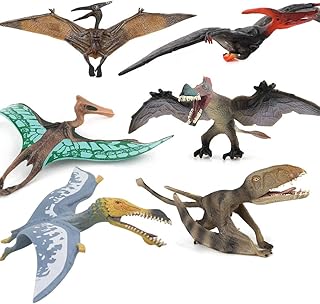 Ensemble de jouets modèle de dinosaure réaliste 6 pièces, figurines de ptérodactyles volants
