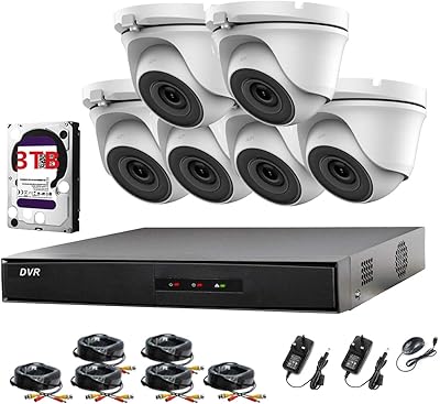 De cctv hikvision 8ch dvr 1080p & 6x 2.0mp full