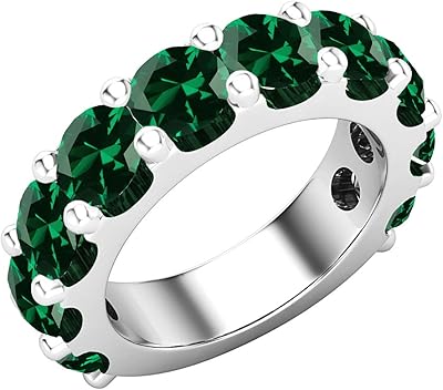 Bague de mariage empilable avec pierres précieuses rondes de 5 mm pour femme