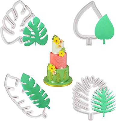 4 emporte-pièces en forme de feuille tropicale, mini emporte-pièce pour fondant et outils