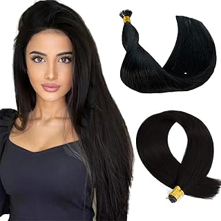 Besfor i tip extensions de cheveux humains noirs naturels extensions microlink pour courts