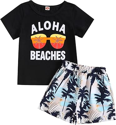 Ensemble de vêtements d'été zucochee pour tout-petits, composé d'un t-shirt, d'une chemise à