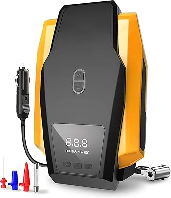 Compresseur d'air de gonfleur de pneu portable aklo 12 v dc avec lumière