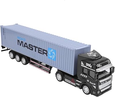 Jouet de camion conteneur en alliage à tirer, simulation facile à utiliser, jouet