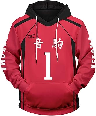Sweat unisexe jimcoser haikyuu kostuma kenma no. 1 5 sweat-shirt de volley-ball du