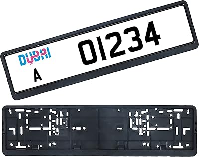 Support de plaque d'immatriculation de voiture, taille longue, couleur noire, paquet de deux