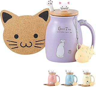 Tasse à café en céramique au design de chat mignon avec un beau