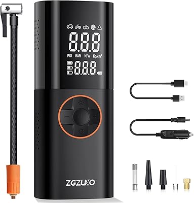 Compresseur de gonflage de pneu portable zg zoxo 150 psi, 2 pompes à