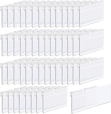 Étiquettes de panier à clip, 50 étiquettes de panier en plastique transparent, prix