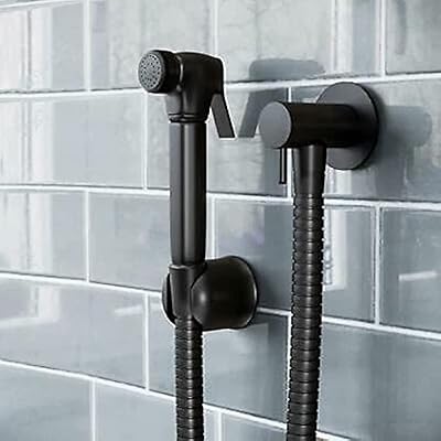 Pulvérisateur de bidet noir mat avec accessoires complets pulvérisateur mural pour ensemble