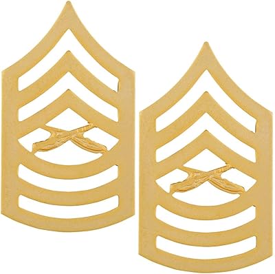 Paire d'or de grade de sergent-chef du corps des marines, or, taille unique