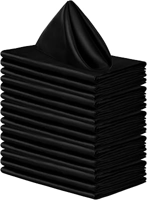 Serviettes de table carrées en satin de soie brillant castowave, 16 pièces, serviettes