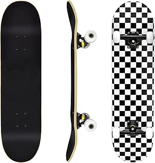 Skateboard, skateboard complet 81 x 8 pouces double concave antidérapant, skateboard complet à