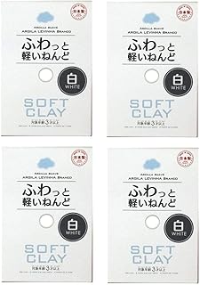 Argile douce daiso japan, blanc moelleux léger, paquet de 4