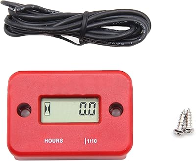 Videopup compteur horaire inductif pour générateur tondeuse à gazon vtt motoneige (rouge)