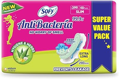 Serviettes hygiéniques antibactériennes extra longues vendôme sofy pour femme, 48 serviettes
