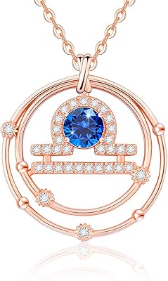 Collier vierge en argent sterling or rose constellation signe du zodiaque astrologie septembre