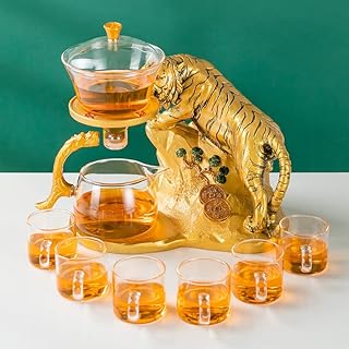 Service à thé rotatif semi-automatique en verre avec infuseur rora de lizi kungfu