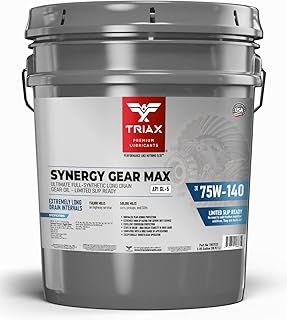Triax synergy gear max 75w-140 gl-5, essieu synthétique pao à longue vidange, huile