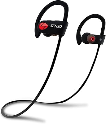Écouteurs bluetooth senso, meilleurs écouteurs de sport sans fil avec micro ipx7, étanches