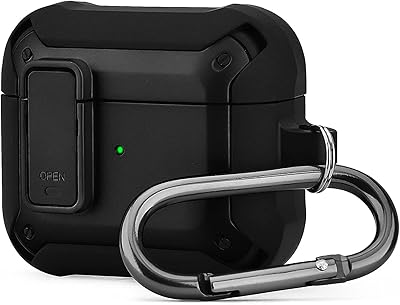 Coque airpods 3 avec verrou et porte-clés protection complète de qualité