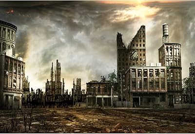 Renaiss 20x10ft toile de fond de la fin du monde paysage apocalyptique détruit