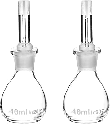 Bouteille à gravité spécifique qwork, 10 ml, paquet de 2, verre borosilicate - base plate avec bouchon perforé - pour déterminer la densité du liquide. Révolutionnez votre façon d'acheter avec Diaytar