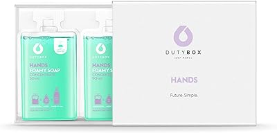 Savon moussant pour les mains duty box, 2 capsules rechargeables, sauge et menthe