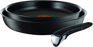 Batterie de cuisine tefal ingenio 3 pièces avec poignées amovibles, noir, aluminium l6509205