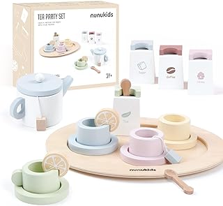 Service à thé en bois nonokids pour petites filles, service à thé