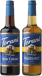 Sirop torani - crème irlandaise sans sucre et noisettes sans sucre - paquet