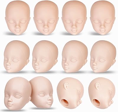 Lavi 12 pièces tête de poupée bjd d'entraînement au maquillage 1/6 avec paupière