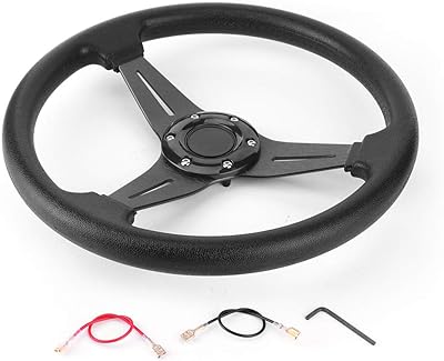 Volant de remplacement universel 350 mm pour voiture de course drift rouge noir