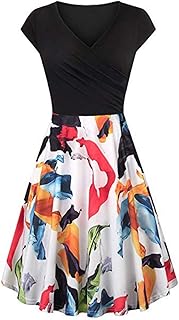 Foowni robe longue à imprimé floral pour femme robe de soirée élégante à
