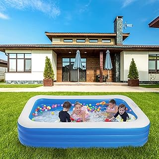 Une grande piscine gonflable pour enfants, gonflable pour la famille, les adultes et les jeunes enfants, de forme rectangulaire pour les places intérieures et extérieures et le sol de la cour, 180 cm x 140 cm x 60 cm. Révolutionnez votre façon d'acheter avec Diaytar