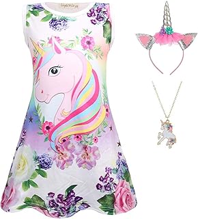 Costumes d'halloween licorne pour filles robe de fête d'anniversaire cadeau filles